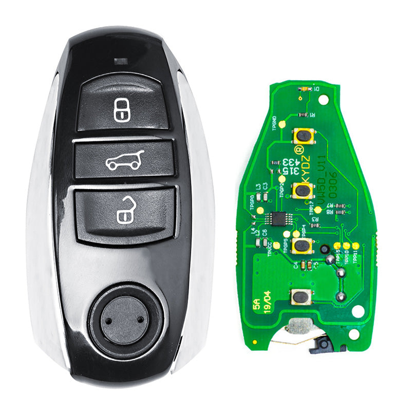 Forest Green KEYECU 315/ 433/ 868MHz ID46/ 7953 Chip 3 Button Replacement Smart Card Remote Key Fob for Volkswagen T*ouareg 2010-2014