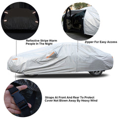 Gray Kayme aluminium Waterproof car covers super sun protection dust Rain car cover full universal auto suv protective for Chevrolet