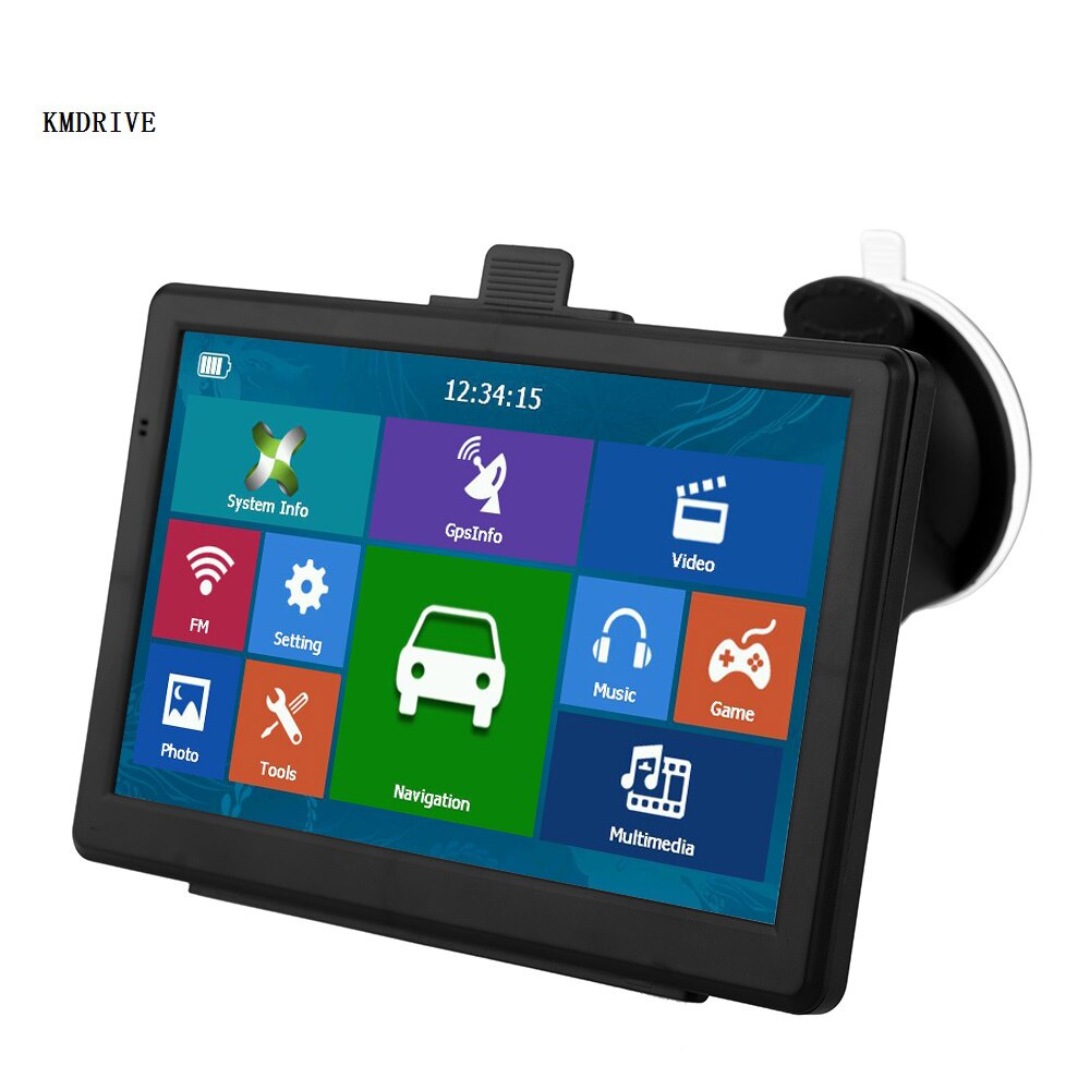 Forest Green KMDRIVE 7" inch HD Car GPS Navigation SatNav 256/8GB Navigators Bluetooth AV-IN FM MP3/MP4 Players