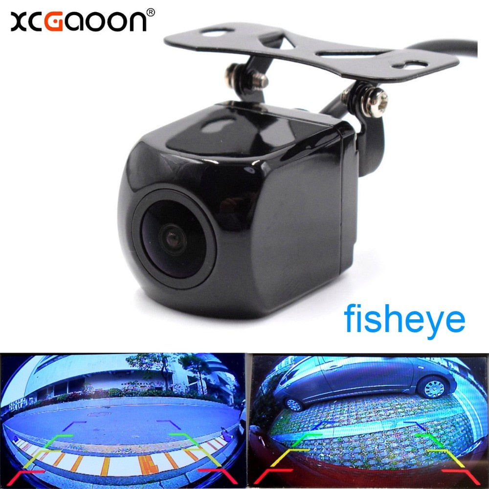 XCGaoon CCD 180 degree Fisheye Lens Car Camera Rear View Wide Angle Reversing Backup Camera Night Vision Parking Assist (12V) - Auto GoShop