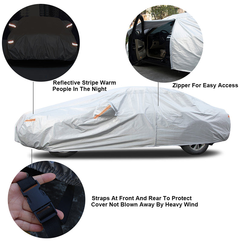 Gray Kayme aluminium Waterproof car covers super sun protection dust Rain car cover full universal auto suv protective for Toyota