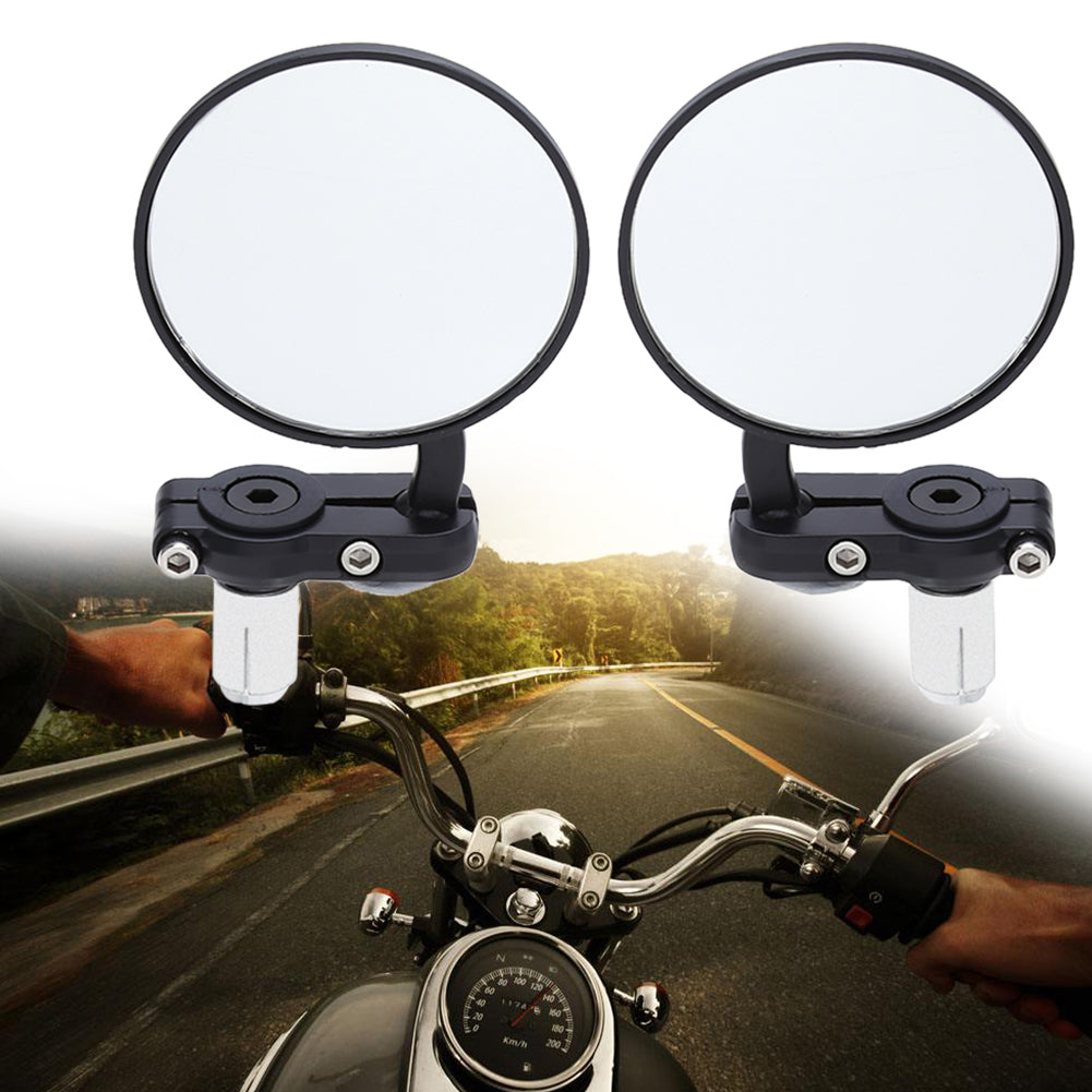 Sienna VODOOL 2Pcs 7/8" 22mm Universal Motorcycle Mirror Aluminum Motorbike ATV Handle Bar End Rearview Side Mirrors Moto Accessories