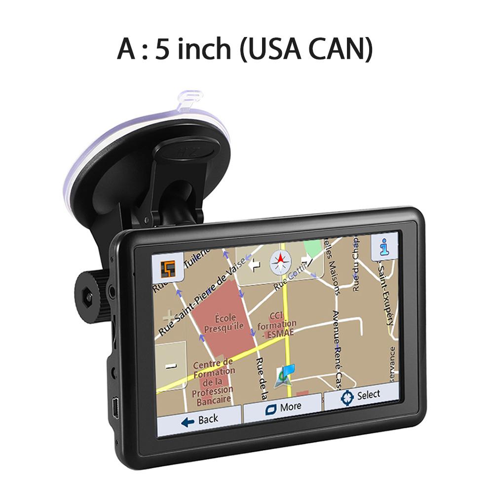 Rosy Brown GPS Car Navigation USB Charging Car Charger Convenient FM Transmitter Navigator 5.0 Inch TFT Touch Screen GPS Device