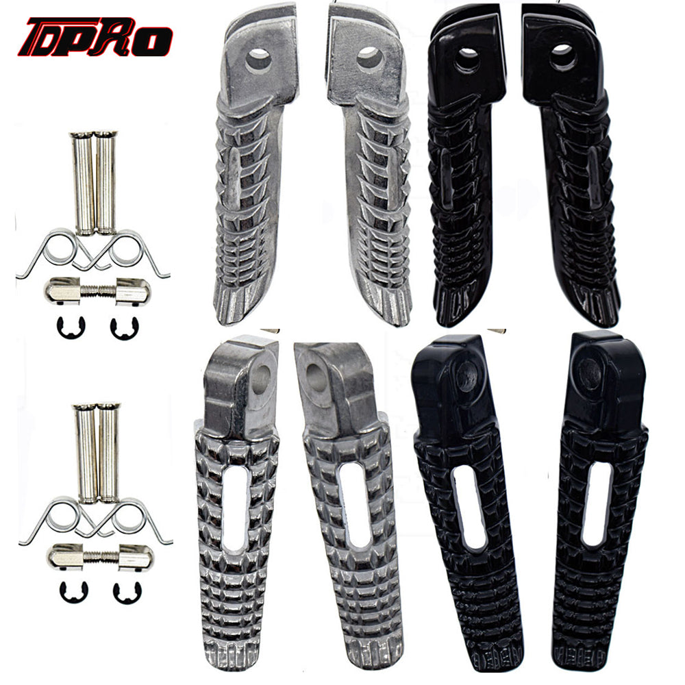 Black TDPRO For Suzuki Motorcycle Front&Rear Footrests Motor Foot Pegs Pedal For GSXR600 GSXR750 GSXR SV650 SV1000 GSXR1000 2001-2008