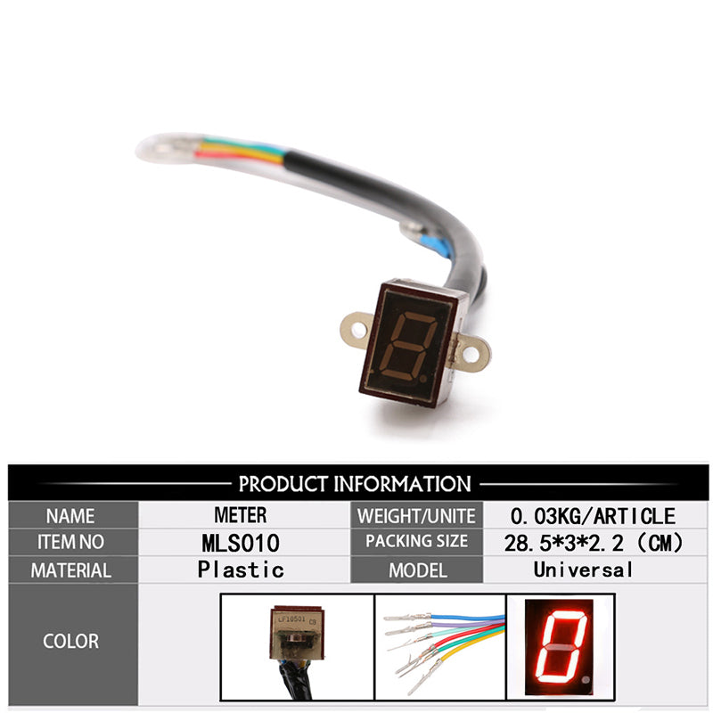 Black Hot Sell LED Universal Digital Gear Indicator Motorcycle Display Shift Lever Sensor 5 Gears