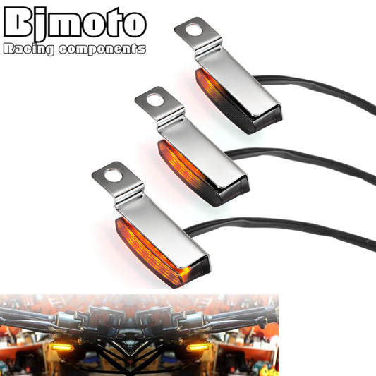 Coral Motorcycle Mini LED Turn Signal Light Emark Flowing water Flashing Indicator blinker light lamp Cafe Race For Suzuki BMW Scooter