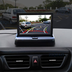Dark Gray ZIQIAO 4.3" TFT LCD Car Foldable Monitor Dynamic Camera Reverse Paking Camera For Parking Reverse Monitor System