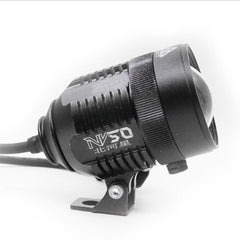 Dark Slate Gray Motorcycle Spotlight 12V 30W Adjustment Laser Barrel External Spotlight Integrated LED Lamp Motorbike External Headlight (BK)