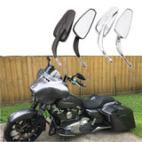 Dark Khaki Motorcycle Flaming Chrome/Black Side Mirrors for Harley-Davidson Softail Standard FXST Glide Electra Road Custom Dyna Touring