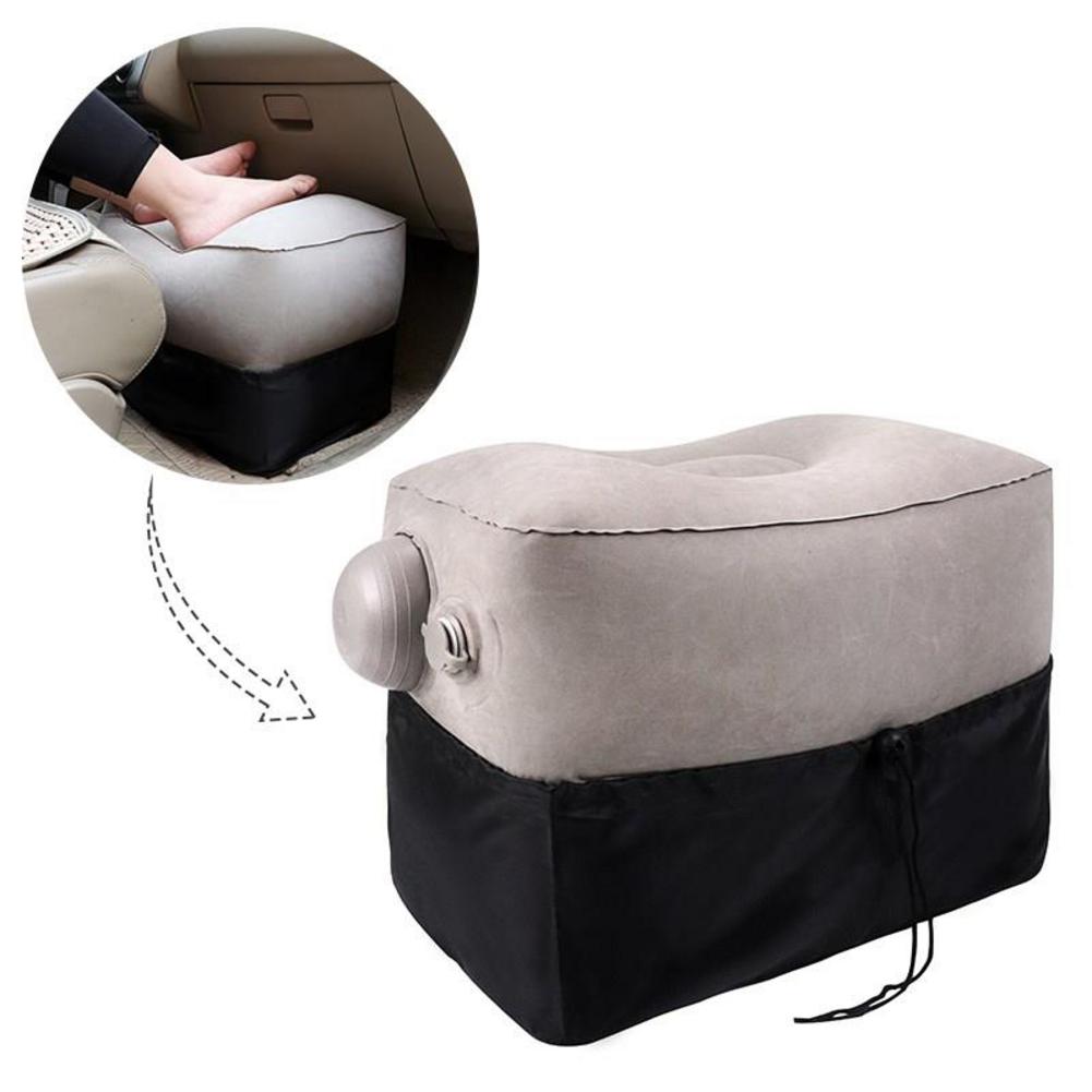 Inflatable Travel Pillow Foot Pad Airplane Car Bus Footrest Stool Adjustable For Car Sleeping Resting Pillow Foot Pad - Auto GoShop