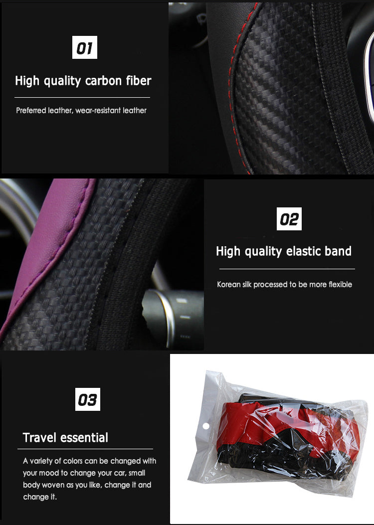 Car Steering Wheel Covers Reflective Faux Leather Elastic Truck Leather Design Auto Steering Wheel Protector Steering Covers - Auto GoShop