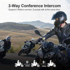 Dim Gray Fodsports BT-S2 Pro Motorcycle Wireless Bluetooth Intercom Headsets 1000m Motorbike BT Interphone with FM Radio Waterproof IPX6