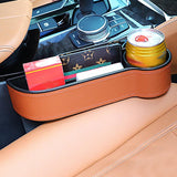 Car Seat Gap Slit Pocket Catcher Organizer PU Leather Storage Box Phone Bottle Cups Holder Auto Car Accessories interior - Auto GoShop