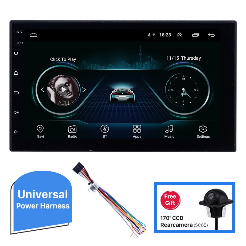 Black Seicane Android 8.1 7" 2 DIN Universal Car Multimedia Player GPS Radio for Nissan QASHQAI TIIDA VERSA TOYOTA HILUX COROLLA VIOS