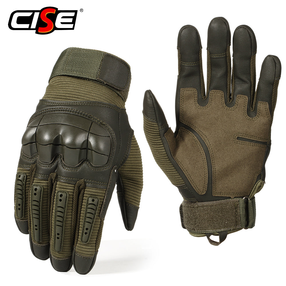 Dark Olive Green Touch Screen PU Leather Motorcycle Gloves Motocross Protective Gear Motorbike Racing Hard Knuckle Full Finger Glove Men Women