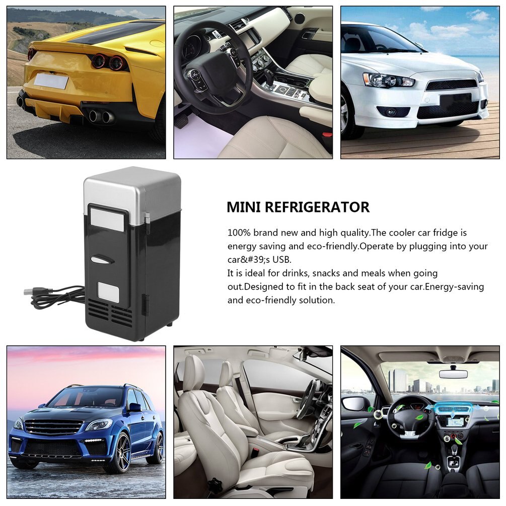 5V 10W Mini Car Refrigerator USB Multi-Function Home Travel Vehicular Fridge Dual-use Box Cooler Warmer Refrigerator For Car - Auto GoShop