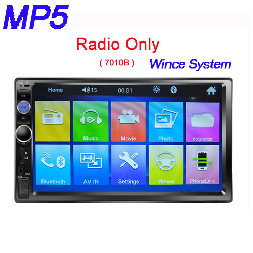Podofo Radio 2 din Car Multimedia Player 7" Autoradio 2din Android/wince Mirrorlink for Volkswagen Nissan Hyundai Kia Toyota - Auto GoShop