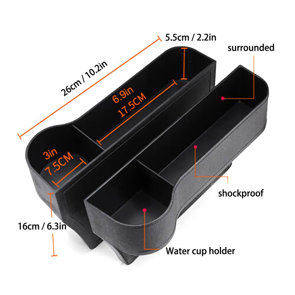 Left / Right Car Seat Crevice Gaps Storage Box ABS Plastic Auto Drink for Pockets Organizers Stowing Tidying Universal - Auto GoShop