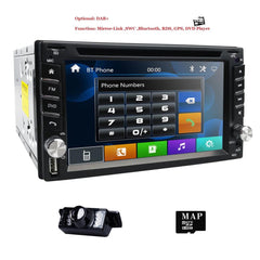 Universal 2Din In Dash Car DVD Player GPS Navi 6.2 Inch Touch screen 800*480 RDS Bluetooth Mirror link Steering wheel control SD - Auto GoShop