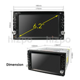 Universal 2Din In Dash Car DVD Player GPS Navi 6.2 Inch Touch screen 800*480 RDS Bluetooth Mirror link Steering wheel control SD - Auto GoShop