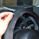 DIY Steering Wheel Covers Soft Leather Braid On The Steering Wheel Of Car With Needle Thread - Auto GoShop