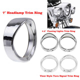 Motorcycle Chrome Headlight Trim Ring Set