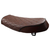 Quilted Dark Brown Leather Motorcycle Seat