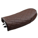 Quilted Dark Brown Leather Motorcycle Seat