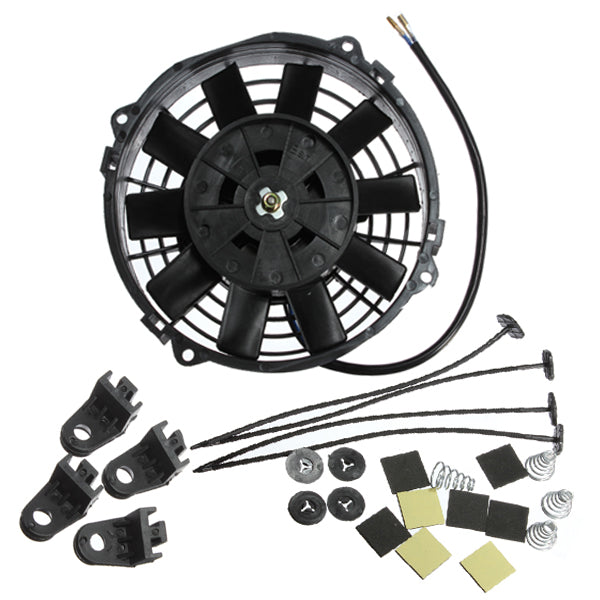 Dark Slate Gray 7inch Slim Reversible Electric Radiator Cooling Fan Push Pull 12V 80W