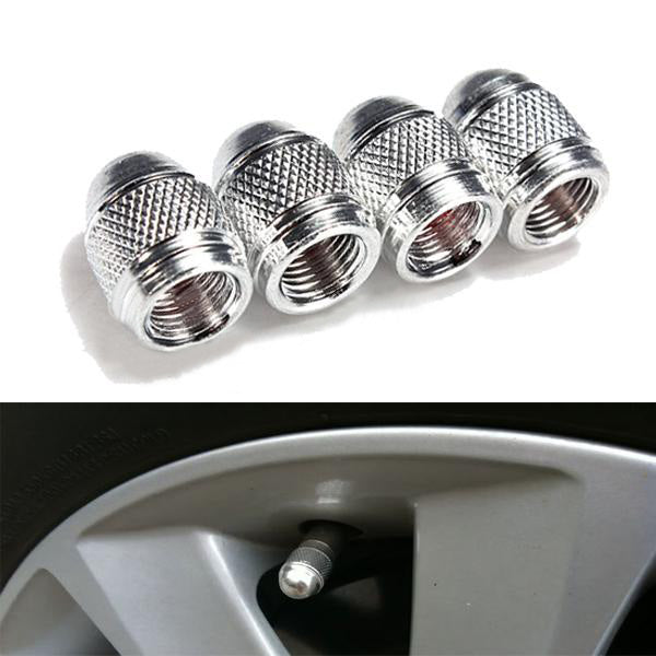 Dim Gray 4x Aluminum Bullet Style Air Port Cover Tire Valve Wheel Stem Caps