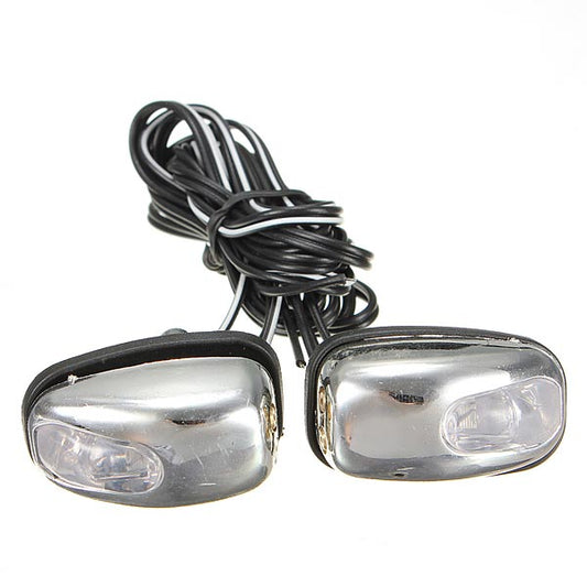 Dark Slate Gray Chrome LED Light Lamp Wind Shield Jet Spray Nozzle Wiper Washer Eyes