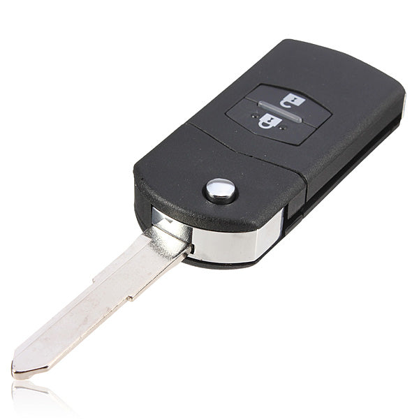 Dark Slate Gray 2 Buttons Remote Folding Key Flip Shell Case Uncut Blank For Mazda
