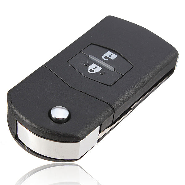 Dark Slate Gray 2 Buttons Remote Folding Key Flip Shell Case Uncut Blank For Mazda