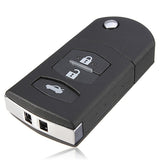 3 Buttons Remote Key Shell Case For Mazda Folding Flip Black Color - Auto GoShop