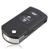 3 Buttons Remote Key Shell Case For Mazda Folding Flip Black Color - Auto GoShop