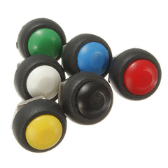 Dark Slate Gray Car Auto Momentary OFF ON Push Round Button Horn Switch Multicolor