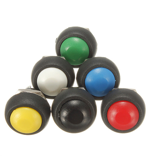 Dark Slate Gray Car Auto Momentary OFF ON Push Round Button Horn Switch Multicolor