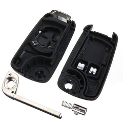 Black 2 Button Remote Flip Key Fob Case Uncut Blade for Vauxhall Opel