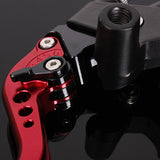 Black 2 X CNC Red Universal Motorcycle Brake Clutch Lever Master Cylinder