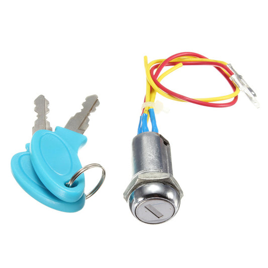 Sky Blue Ignition Switch Keys Lock for Motorcycle Electric Scooters Bike