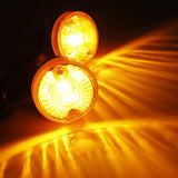 Dark Orange Pair Motorcycle Turn Signal Light Amber Indicator Lamp