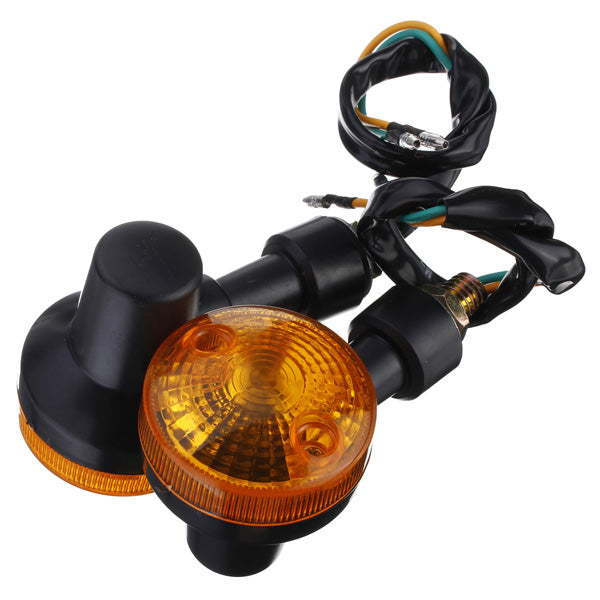 Chocolate Pair Motorcycle Turn Signal Light Amber Indicator Lamp