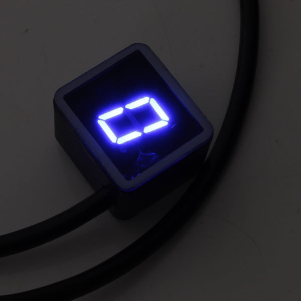 Dark Blue Universal Motorcycle LED Display Digital Indicator Shift Level Sensor