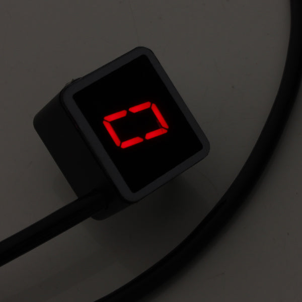 Black Universal Motorcycle LED Display Digital Indicator Shift Level Sensor