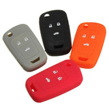 3 Button Silicone Key Case Holder Fob Protector Cover For Chevrolet - Auto GoShop