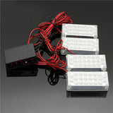 Dark Red 4x 22LED White Flashing Light Car Strobe Light with Controller 12V