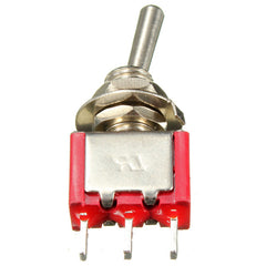 Beige Red 3 Pin ON-ON SPDT Mini Toggle Switch AC 6A/125V 3A/250V