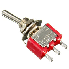 Firebrick Red 3 Pin ON-ON SPDT Mini Toggle Switch AC 6A/125V 3A/250V