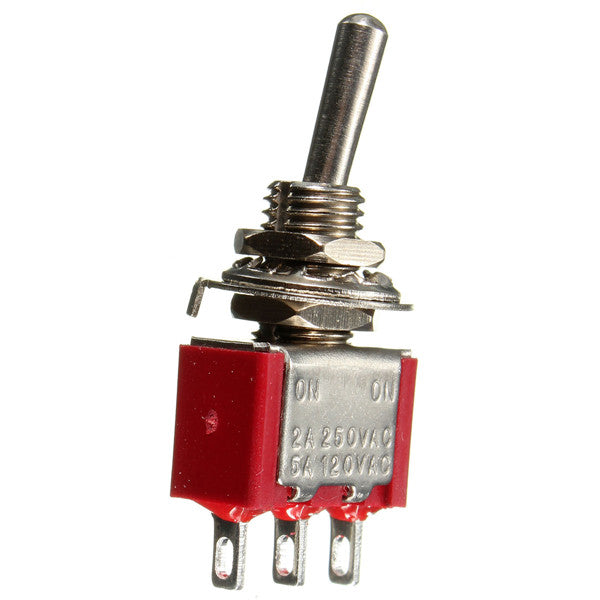Dark Red Red 3 Pin ON-ON SPDT Mini Toggle Switch AC 6A/125V 3A/250V