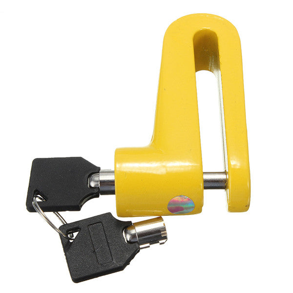 10mm Motorcycle Bicycle Safety Anti-theft Brake Rotor Lock Yellow - Auto GoShop